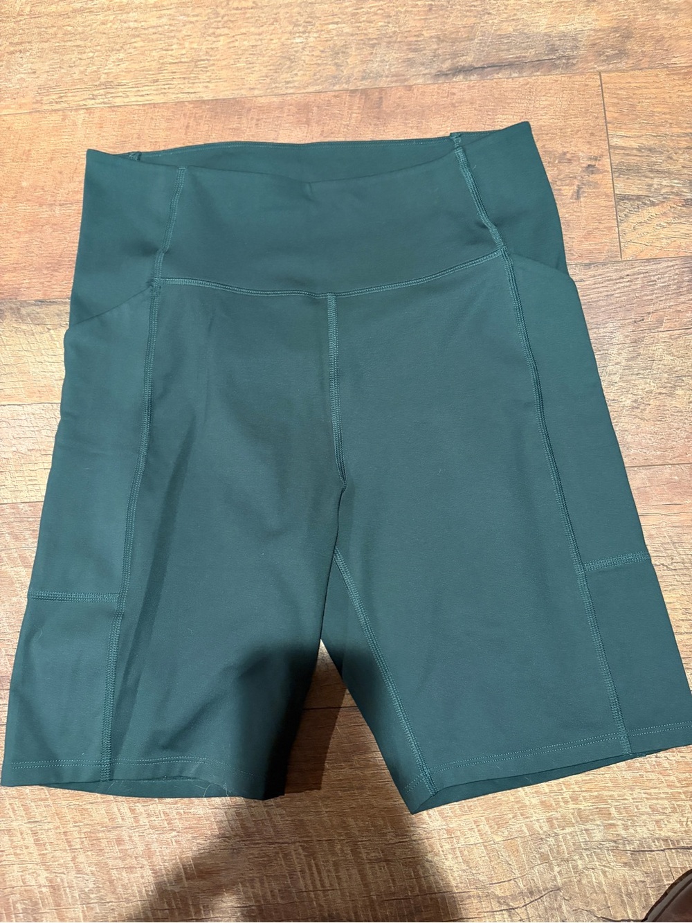 Girlfriend Collective L Pocket High-Waist Women’s Bike Shorts - Dark Green